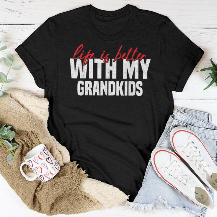 Life Is Better With My Grandkids For Grandma & Grandpa Women T-shirt Funny Gifts
