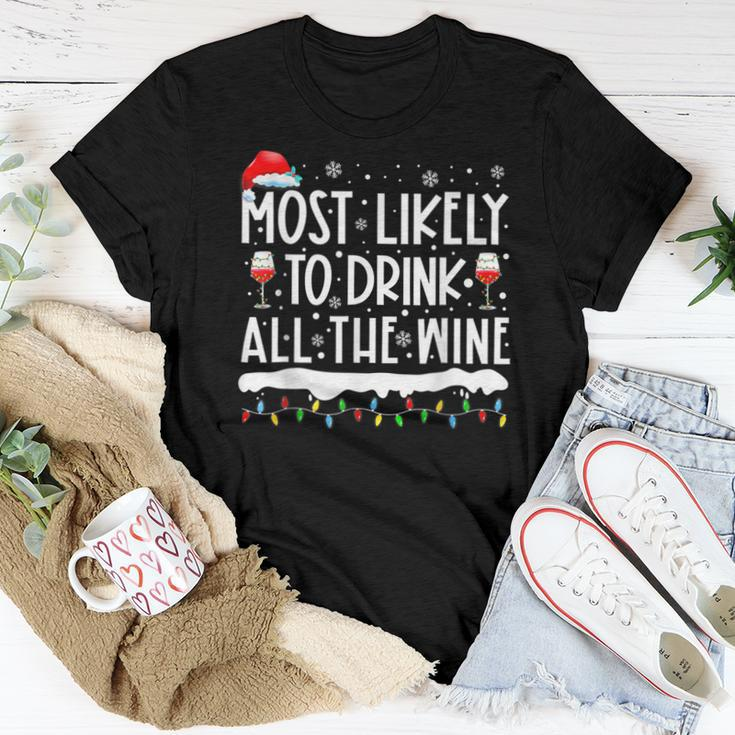 Most Likely To Drink All The Wine Family Matching Men Women T-shirt Unique Gifts