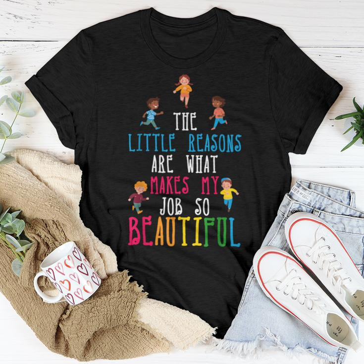 The Little Reasons Makes My Job So Beautiful Daycare Teacher Women T-shirt Funny Gifts