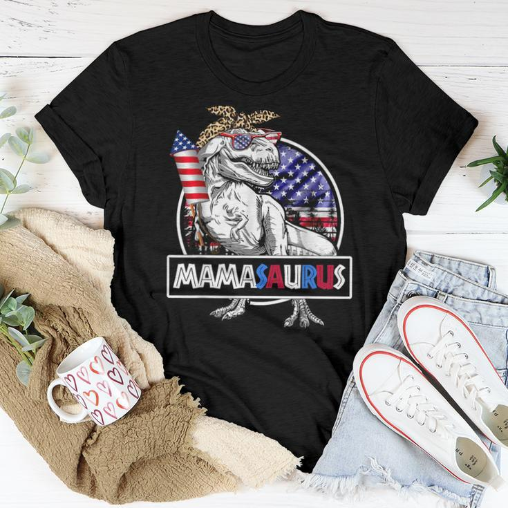 MamasaurusRex Dinosaur Mama Saurus Usa Flag 4Th Of July For Mama Women T-shirt Crewneck Unique Gifts