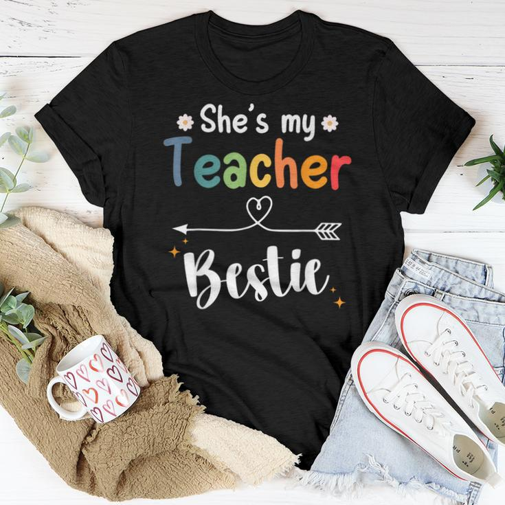 Matching Teachers Best Friend She's My Teacher Bestie Women T-shirt Unique Gifts