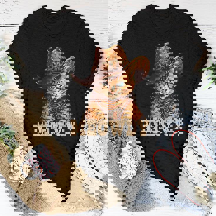 Meowdy Funny Country Music Cat Cowboy Hat Men Women Women T-shirt |  Seseable CA