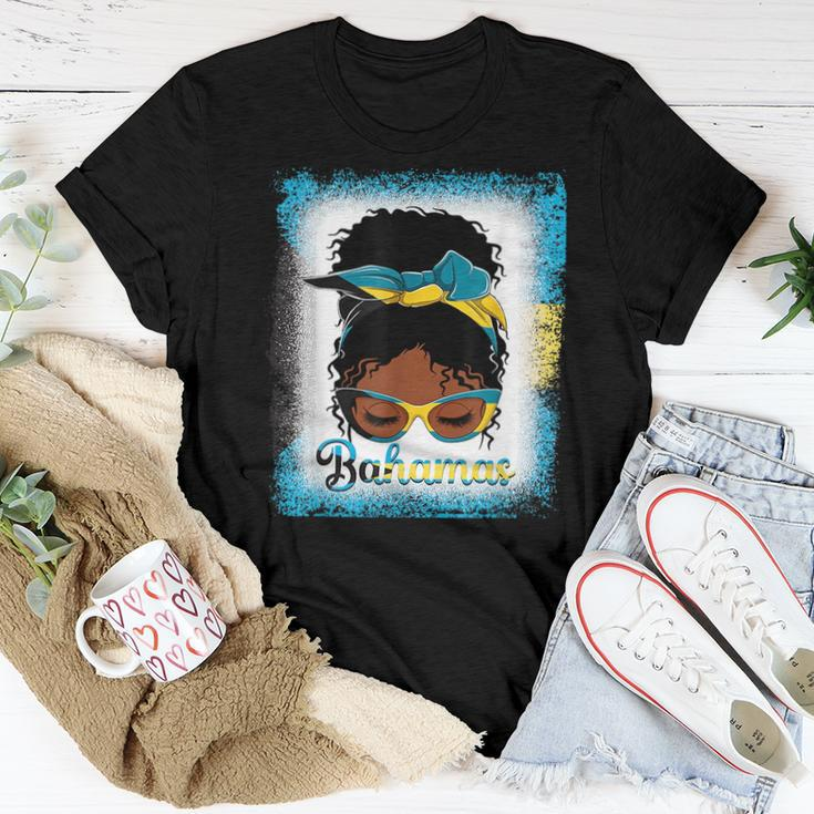 Messy Bun Bahamian Bahamas Flag Woman Girl Women T-shirt Funny Gifts