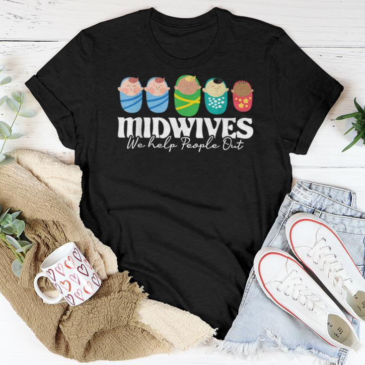 Midwives We Help People Out - Doula Midwifery Baby Delivery Women T-shirt Short Sleeve Graphic Funny Gifts