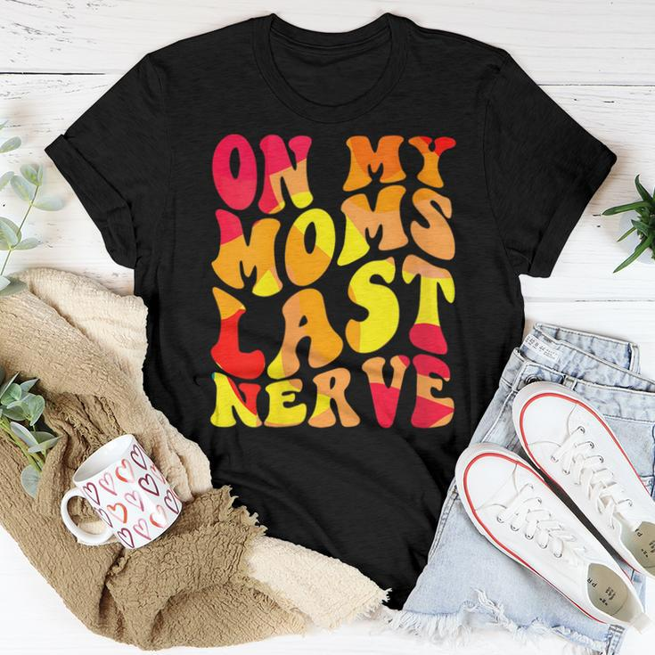 On My Moms Last Nerve Retro Groovy Watercolor For Boy Girl Women T-shirt Unique Gifts