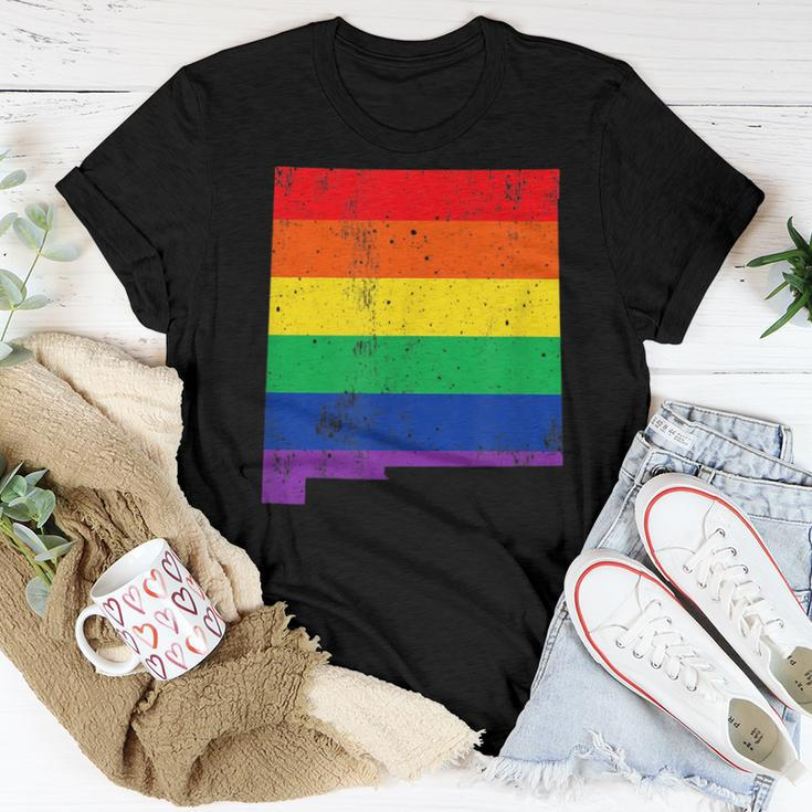 New Mexico Rainbow Flag Map Gay Pride Lesbian Lgbt Women T-shirt Crewneck Unique Gifts