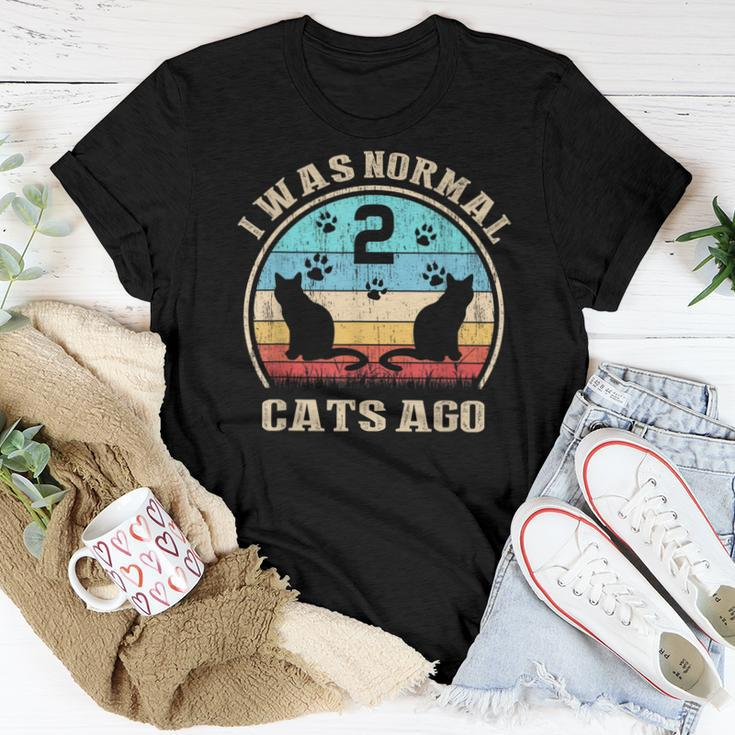 I Was Normal 2 Two Cats Ago Cat Moms Dads Women T-shirt Unique Gifts