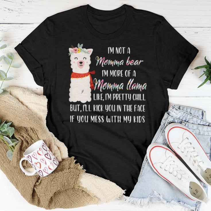 Im Not A Momma Bear Im More Of A Momma Llama Floral Women T-shirt Personalized Gifts