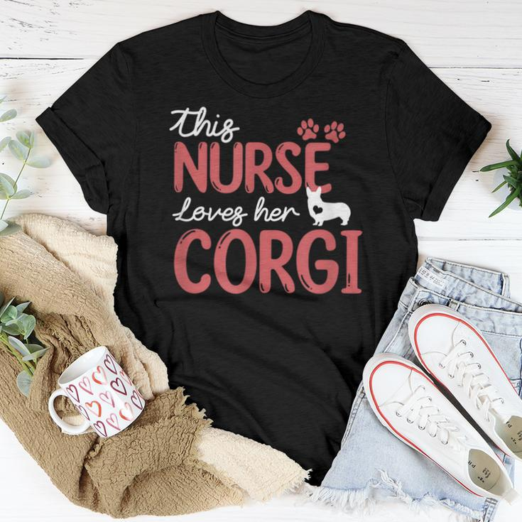 Nurse Loves Corgi Dog Pet Lovers For Mom Nurse Women T-shirt Unique Gifts