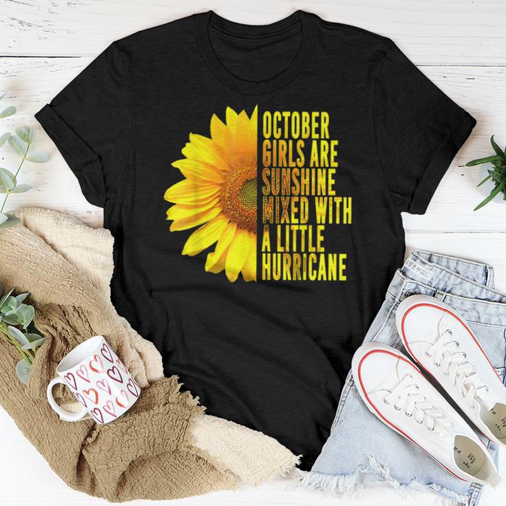 October Women Birthday Sunflower Quote Women T shirt Mazezy