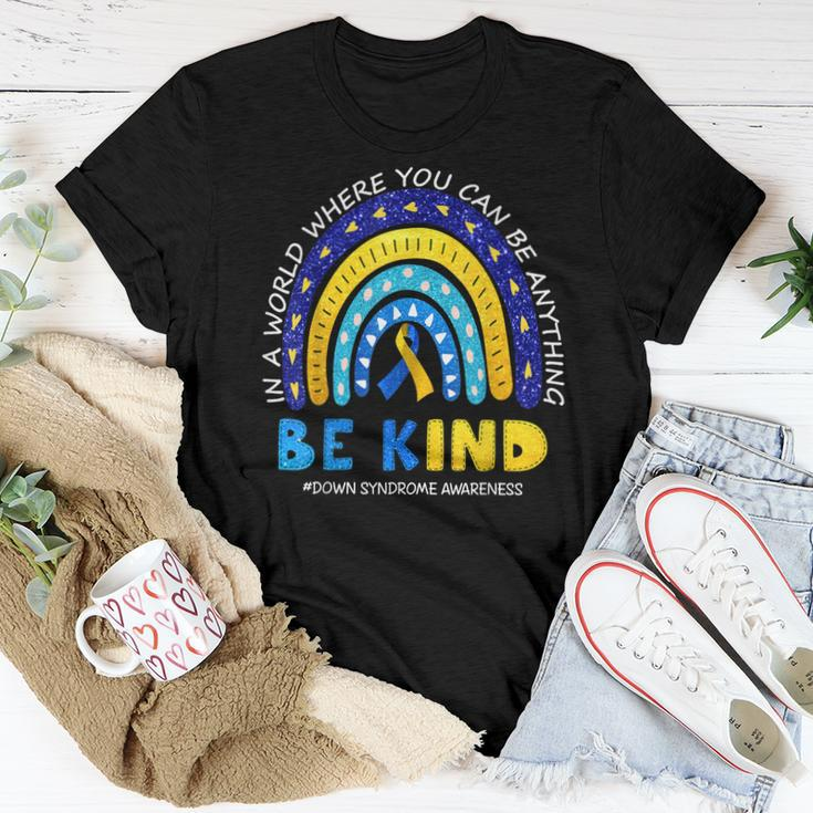 In October We Wear Blue And Yellow Down Syndrome Awareness Women T-shirt Unique Gifts