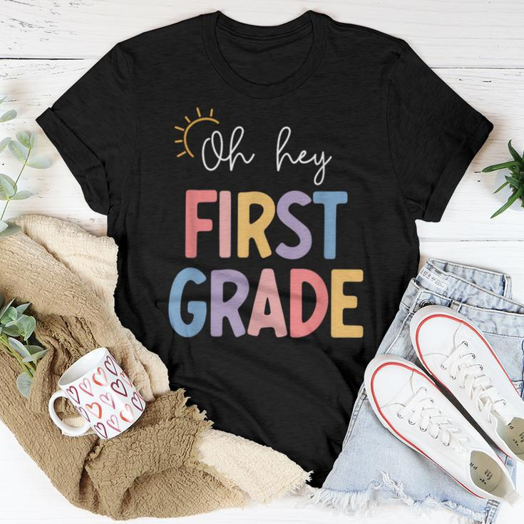 Oh Hey First Grade Teacher Student Team 1St Grade Squad Women T-shirt Funny Gifts