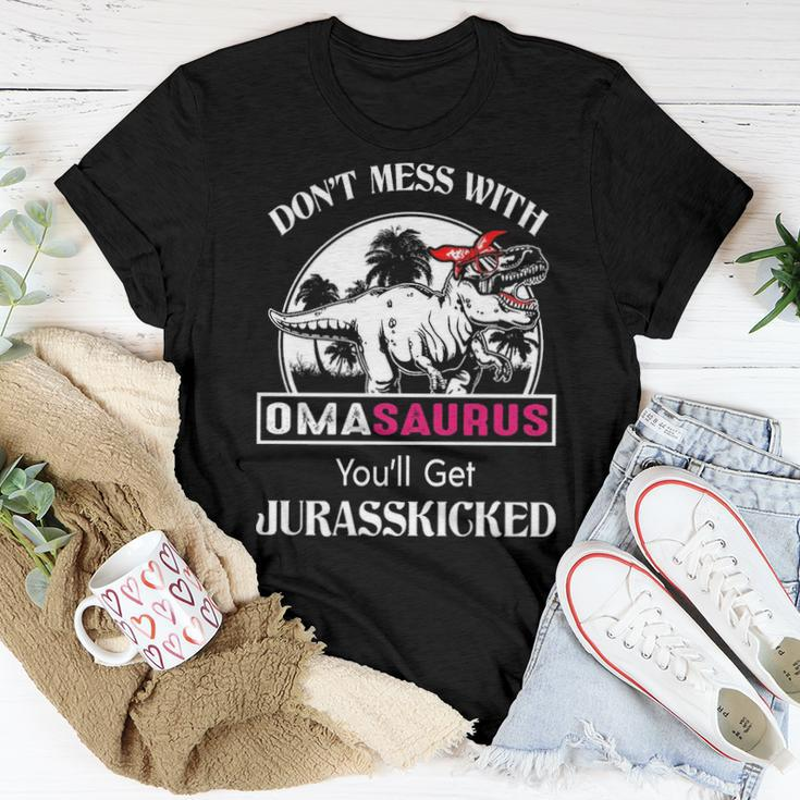 Oma Grandma Gift Dont Mess With Omasaurus Women T-shirt Funny Gifts