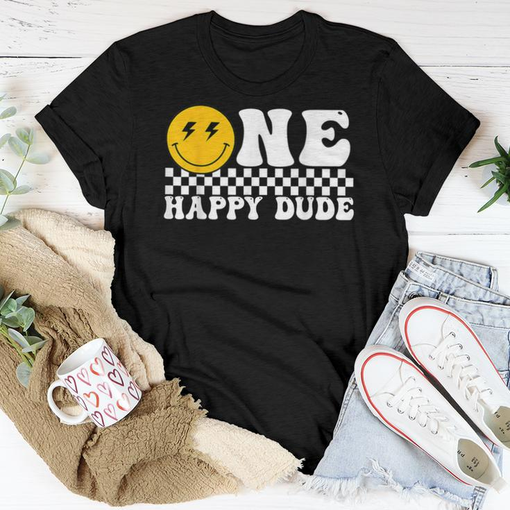 One Happy Dude Groovy 1St Birthday Party Family Matching Women T-shirt Funny Gifts
