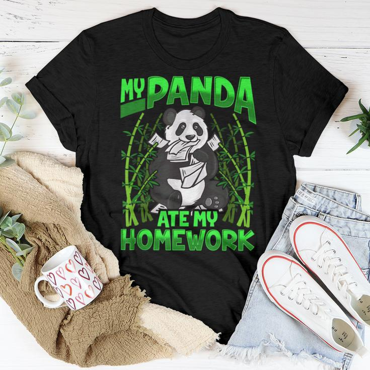 Panda Lovers s My Panda Ate My Homework Women T-shirt Unique Gifts