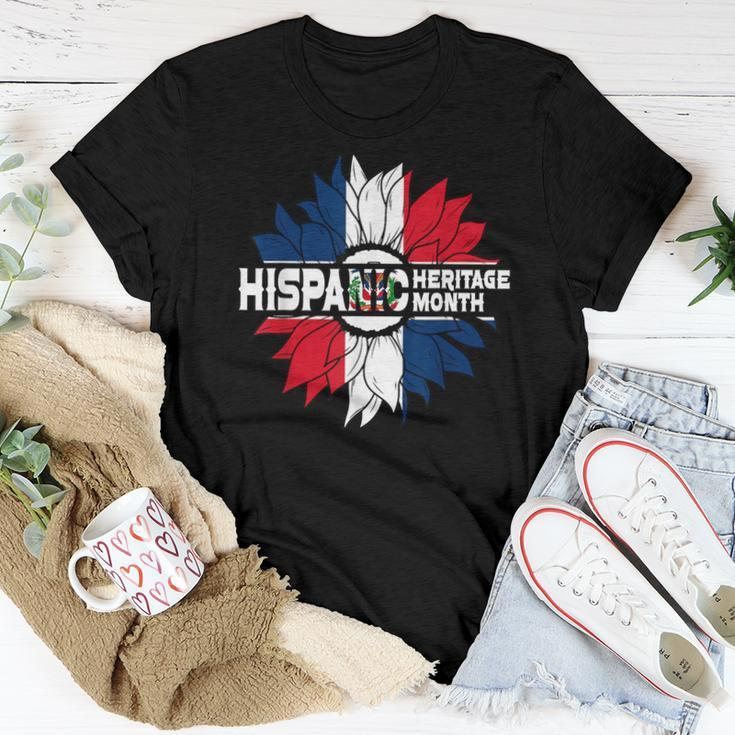 Hispanic Heritage Month Dominican Republic Flag Sunflower Women T-shirt Funny Gifts