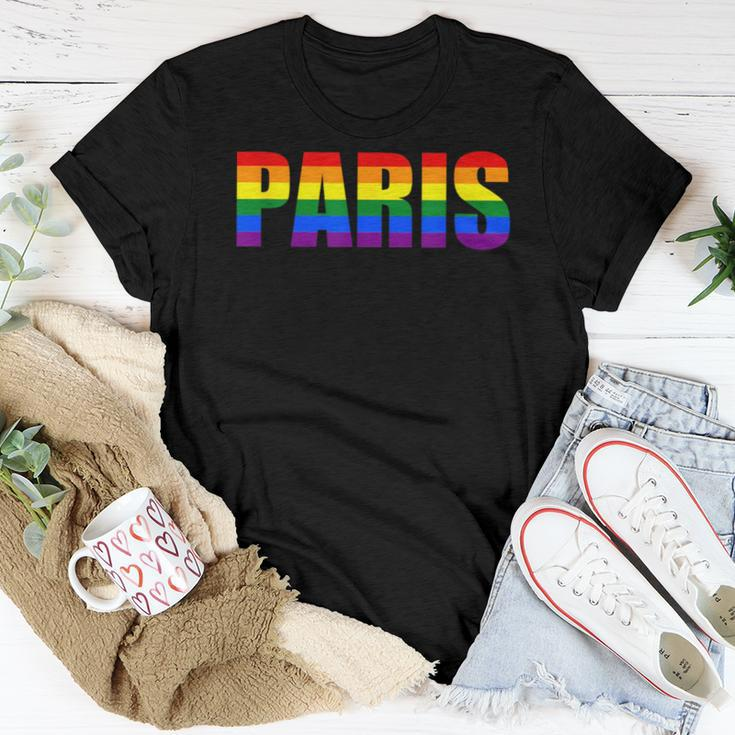 Paris France Lgbtq Pride Gay Lesbian Rainbow Flag Equality Women T-shirt Unique Gifts