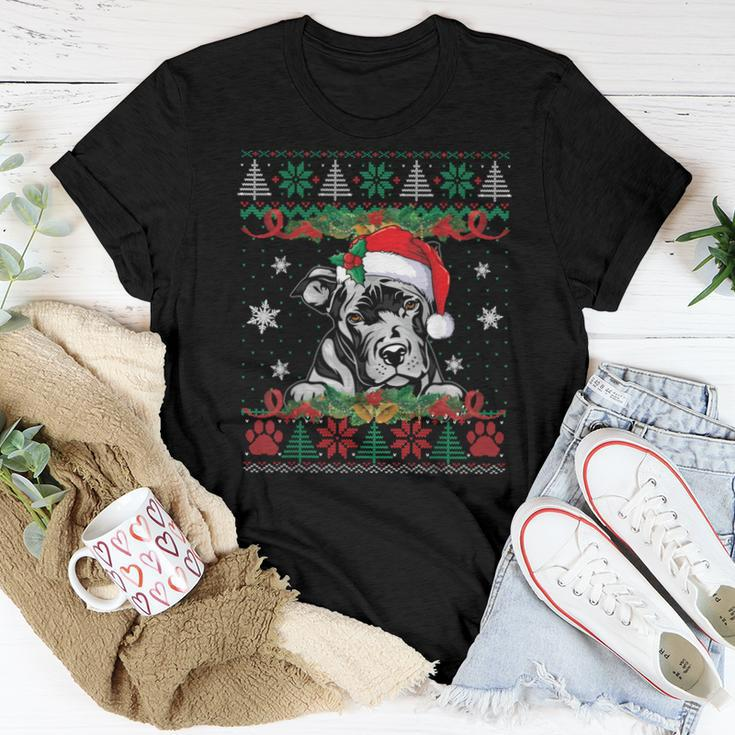 Pitbull Christmas Santa Ugly Sweater Dog Lover Xmas Pajama Women T-shirt Unique Gifts