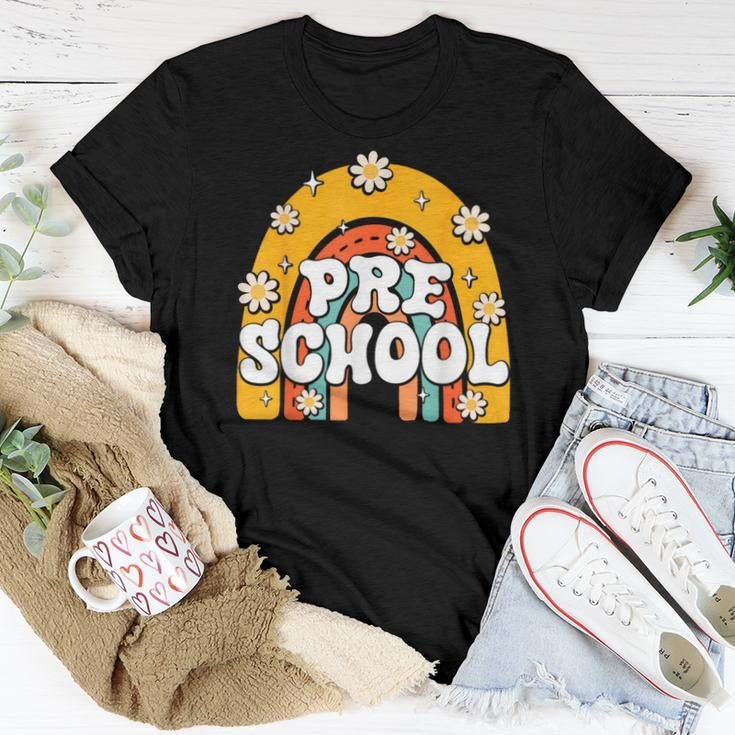 Preschool Rainbow First Day Back To School Teacher Kid Women T-shirt Unique Gifts