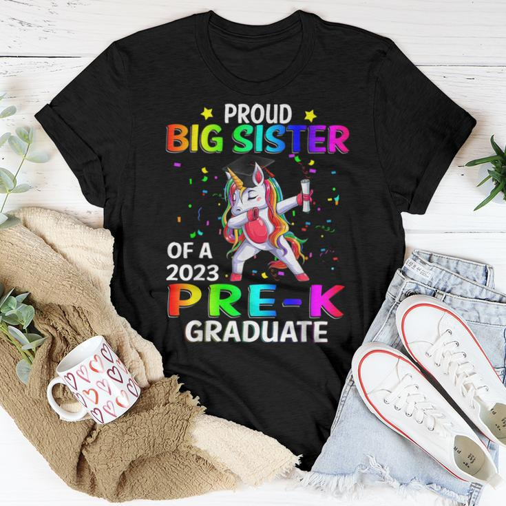 Proud Big Sister Of A Class Of 2023 Prek Graduate Unicorn Women T-shirt Unique Gifts