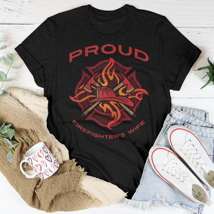 Proud Firefighters Wife Firefighting Medic Pride Women T-shirt Unique Gifts