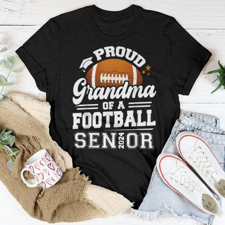 Proud Grandma Of A Football Senior 2024 Graduate Women T-shirt Unique Gifts
