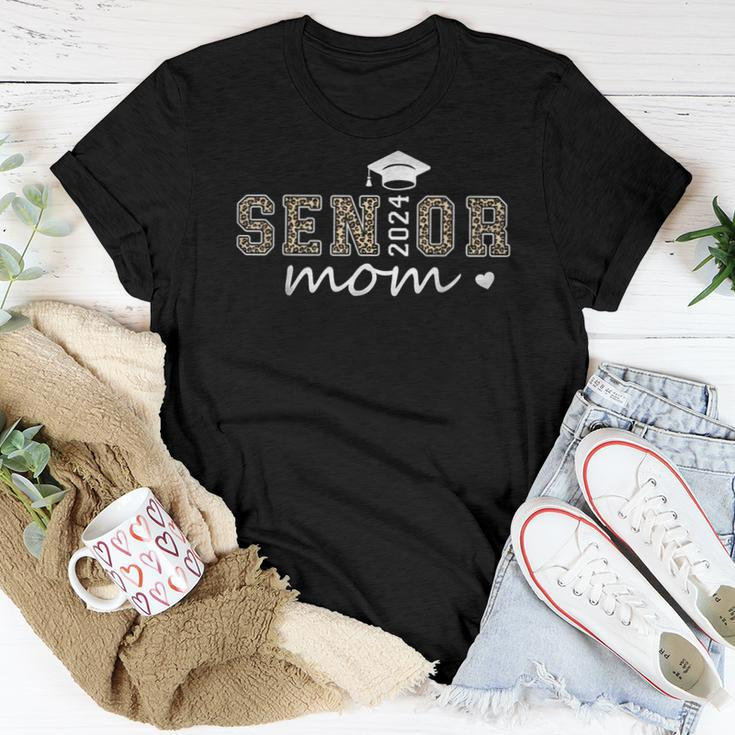 Proud Mom Class Of 2024 Senior Graduate Leopard Senior 24 Women T-shirt Funny Gifts
