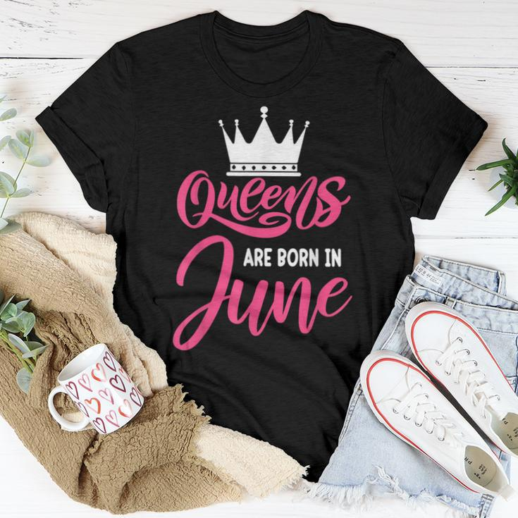 Queen Are Born In June Happy Birthday Women Queen Crown Women T-shirt Unique Gifts