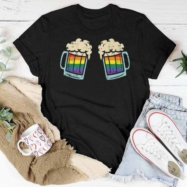 Rainbow Beer Bra Lesbian Gay Pride Ally Lgbtq Women Women T-shirt Unique Gifts