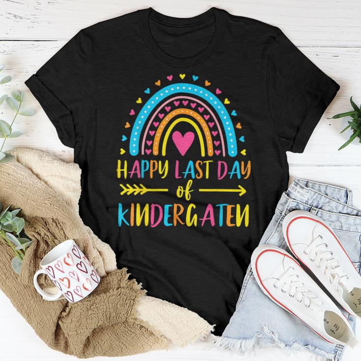 Rainbow Happy Last Day Of Kindergarten School Teacher Girls Women T-shirt Unique Gifts