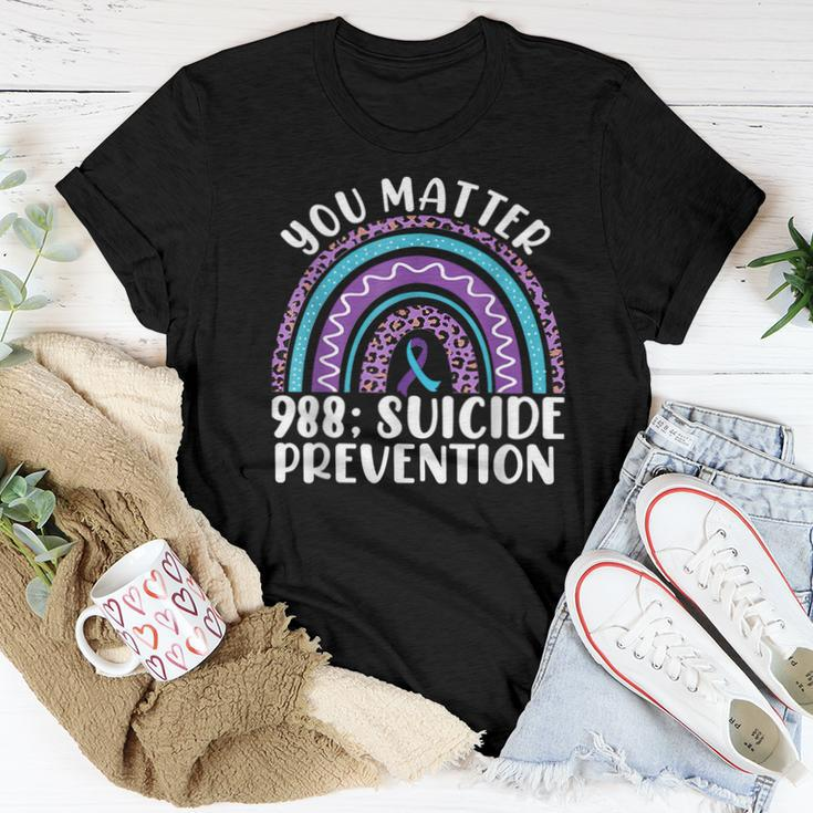 Rainbow You Matter 988 Suicide Prevention Awareness Ribbon Women T-shirt Unique Gifts