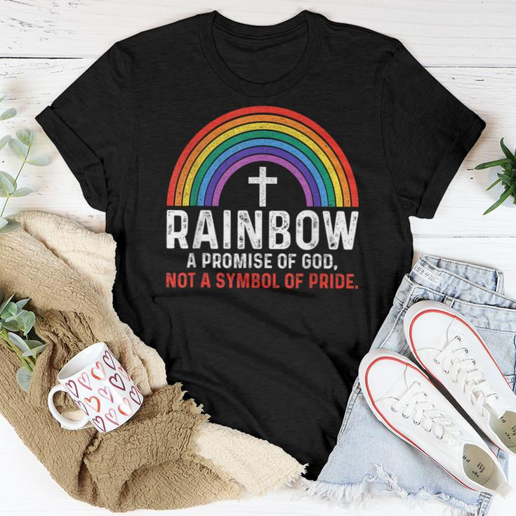 Rainbow A Promise Of God Not A Symbol Of Pride Pride Month s Women T-shirt Unique Gifts