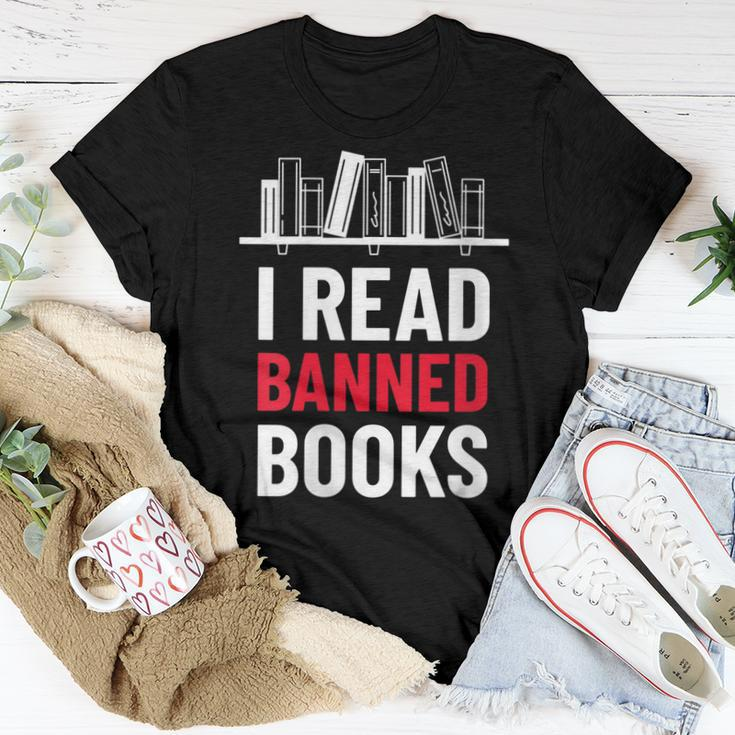I Read Banned Books Banned Books Week Librarian Bibliofile Women T-shirt Unique Gifts