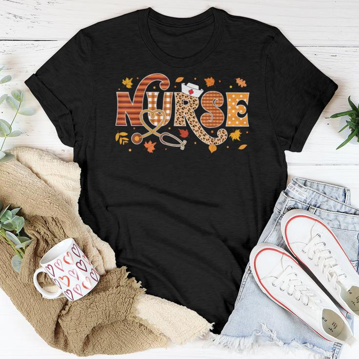 Retro Autumn Pumpkin Fall Nurse Life Thanksgiving Nurse Women T-shirt Unique Gifts