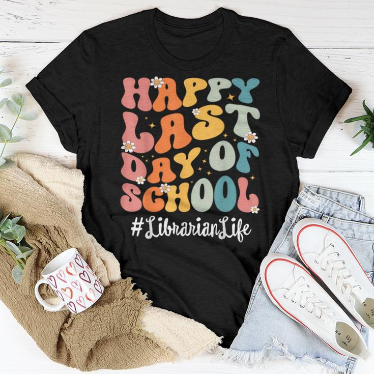 Retro Librarian Life Happy Last Day Of School Teacher Women T-shirt Unique Gifts