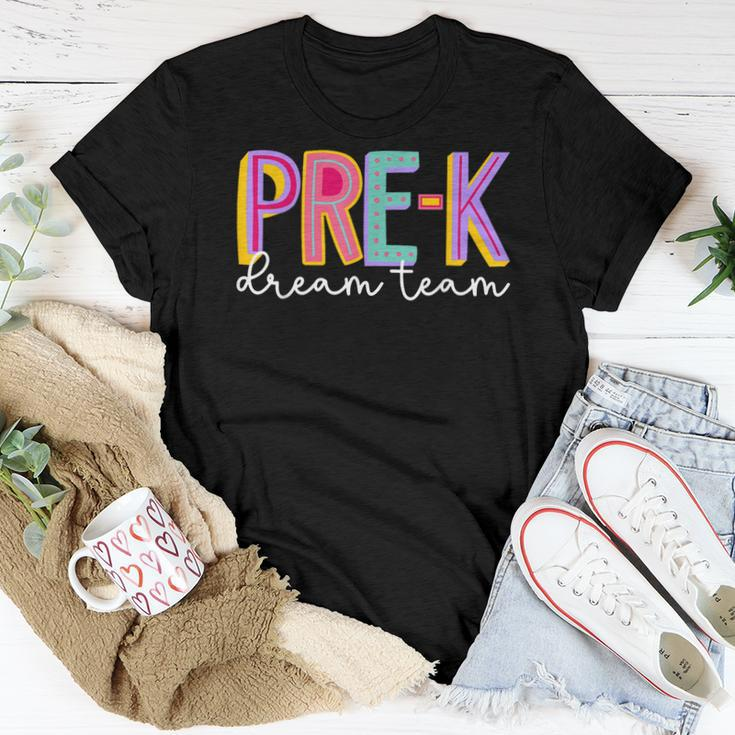 Retro Pre-K Dream Team Groovy Teacher Back To School Women T-shirt Funny Gifts