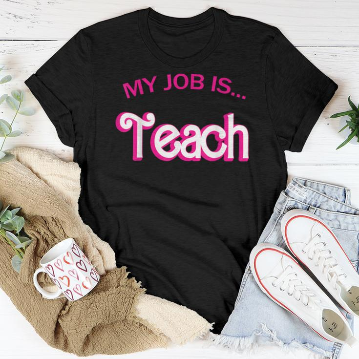 Retro School Humor Teacher Life My Job Is Teach Women T-shirt Funny Gifts