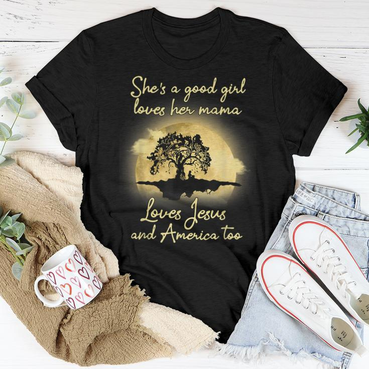 Retro Shes A Good Girl Love Jesus And American Too Women T-shirt Unique Gifts
