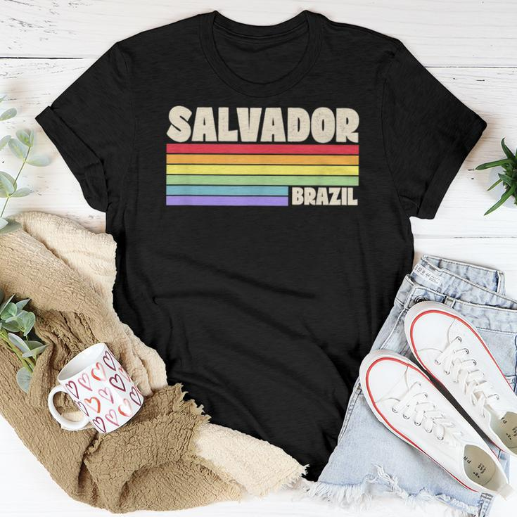 Salvador Brazil Rainbow Gay Pride Merch Retro 70S 80S Queer Women T-shirt Unique Gifts