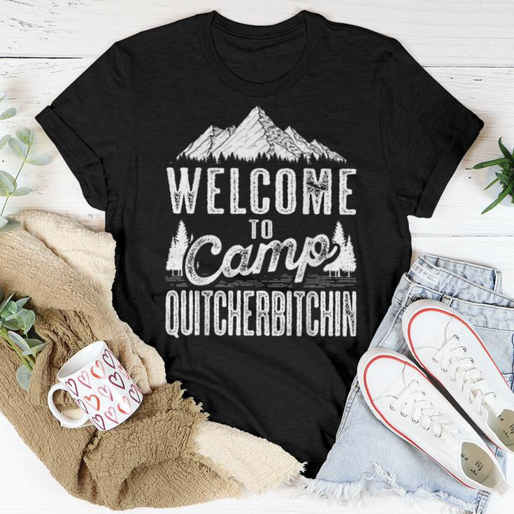 Sarcastic Camping With Saying Camp Quitcherbitchin Women T-shirt Unique Gifts