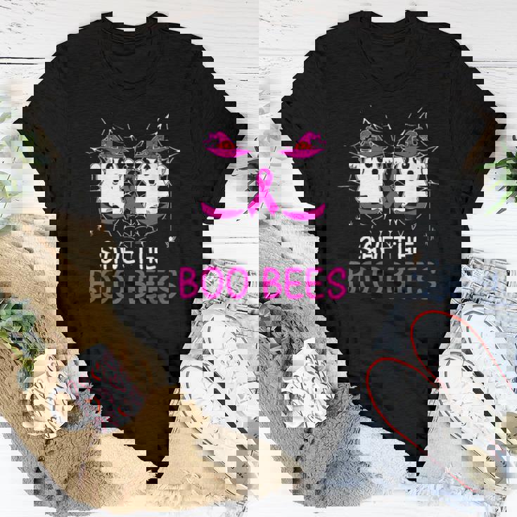 Save The Boobees Boo Bees Ribbon Breast Cancer Halloween Women T-shirt Unique Gifts