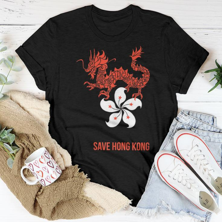 Save Hong Kong China Dragon Democracy Protest Graphic Women T-shirt Unique Gifts