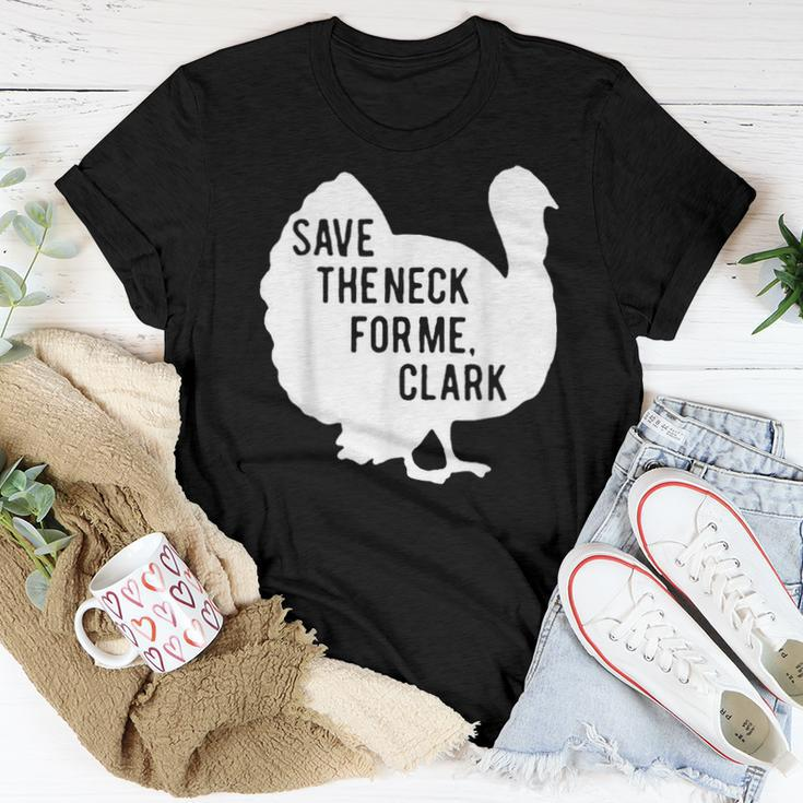 Save The Neck For Me Turkey Thanksgiving Fall Autumn Women T-shirt Personalized Gifts
