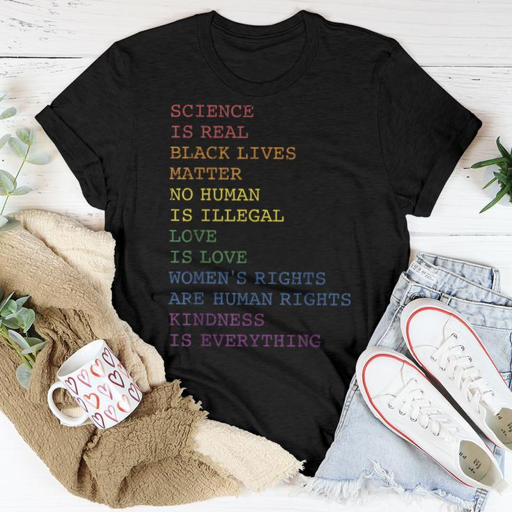 Science Love Kindness Rainbow Flag For Gay And Lesbian Pride Women T-shirt Unique Gifts