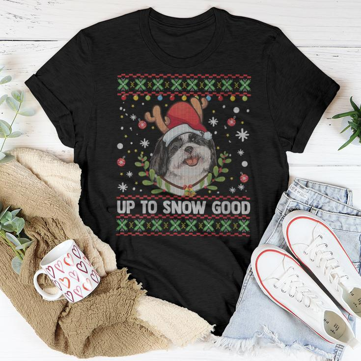 Shih Tzu Dog Reindeer Ugly Christmas Sweater Women T-shirt Unique Gifts