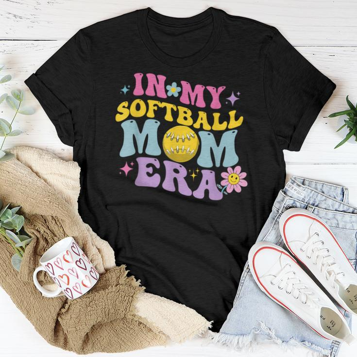 In My Softball Mom Era Retro Groovy Mom Life For Game Day Women T-shirt Unique Gifts