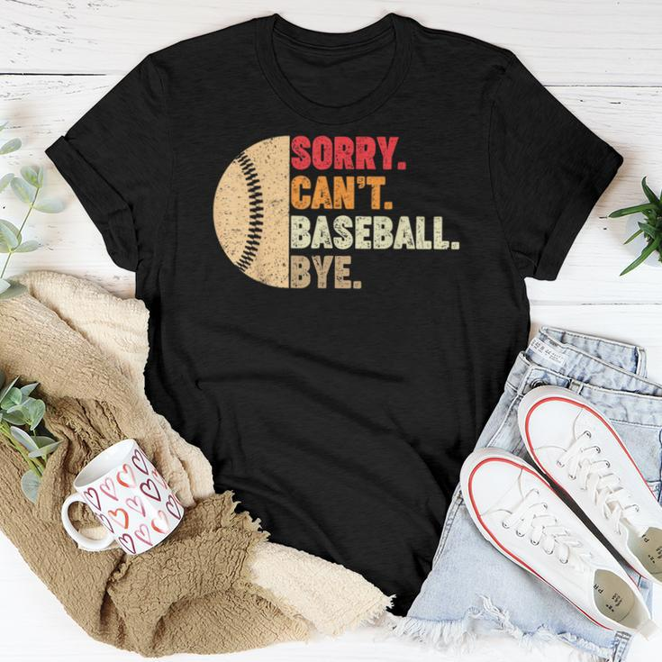 Sorry Cant Baseball Bye Women Men Kids Ns Coach Player Baseball Women T-shirt Unique Gifts