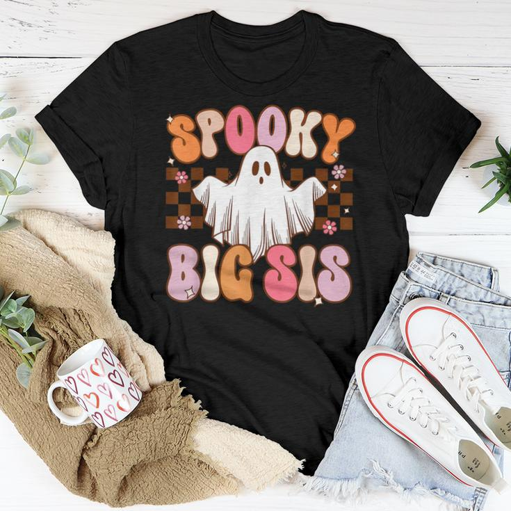 Spooky Big Sis Halloween Sister Ghost Costume Retro Groovy Women T-shirt Unique Gifts