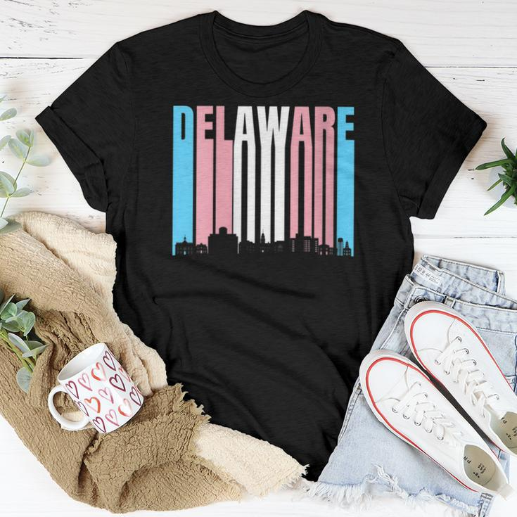 State Of Delaware Trans Pride Flag - Transgender Women T-shirt Unique Gifts