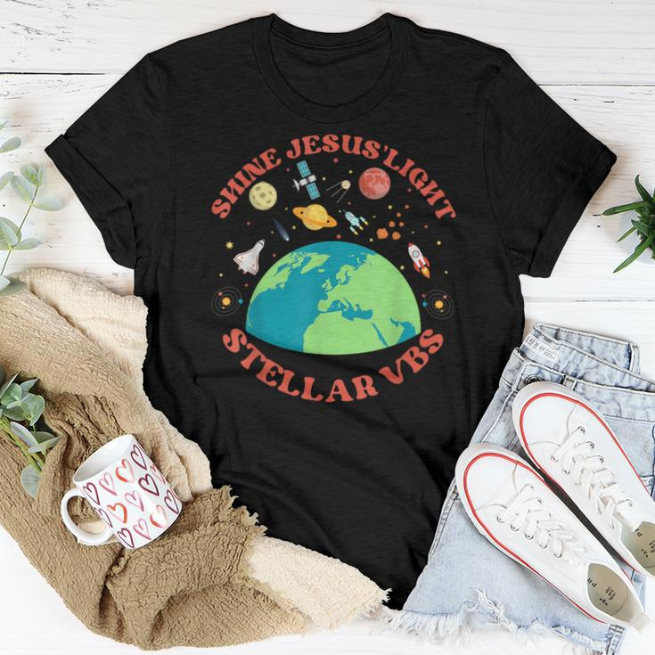 Stellar Vacation Bible School Shine Jesus Light Christian Women T-shirt Unique Gifts